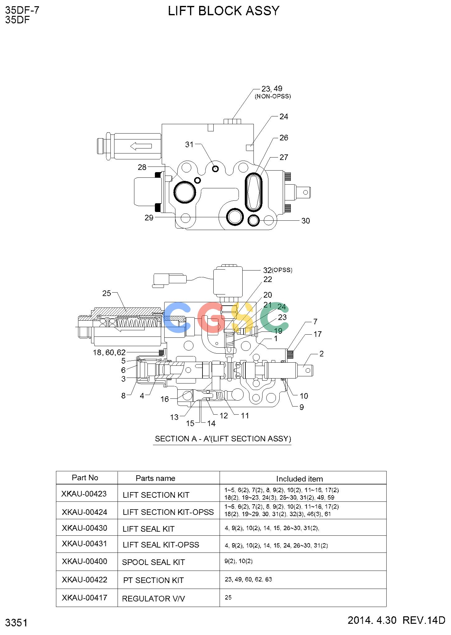 现代零件查询20/25/30/33DT-7 LIFT BLOCK ASSY (30/33D)EPC Hyundai 