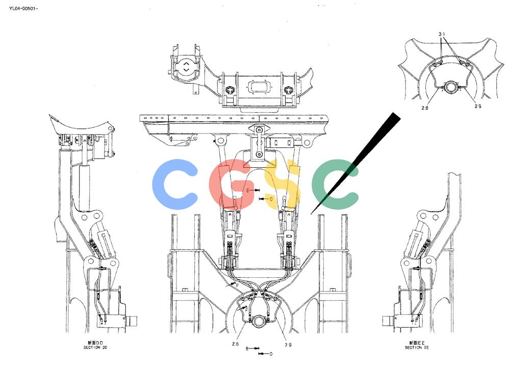 神钢零件查询(ED150-1E) - BLADE RUNNER EXCAVATOR/DOZER ASN YL05-00555 (11/03-12/04) (02-014[03]) - HYD LINES, LOW Kobelco