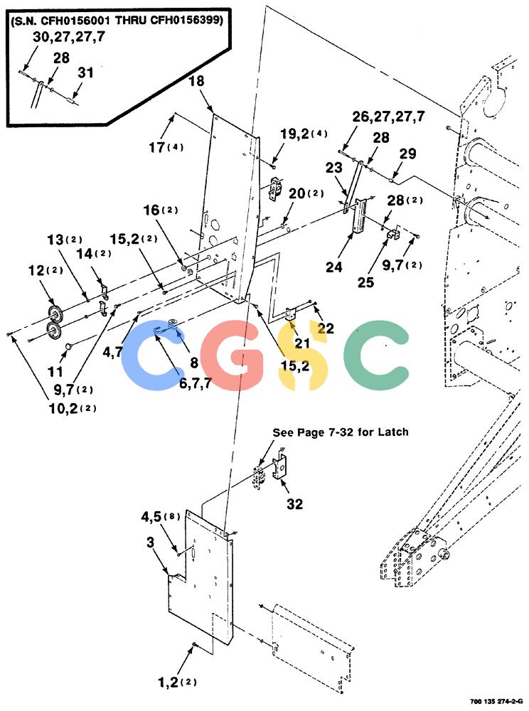 凯斯零件查询(RS561) - CASE IH ROUND BALER (1/99-12/00) (07-022) - LATCH SUPPORT AND BALE INDICATOR ASSEMBLIES (RIGHT) Case Agriculture