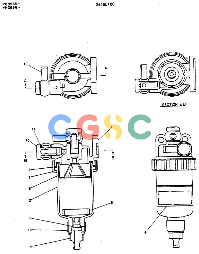 神钢零件查询(MD200BLC) - EXCAVATOR ASN YQ0565 (1/80-12/06) (05-007) - FILTER ASSY Kobelco