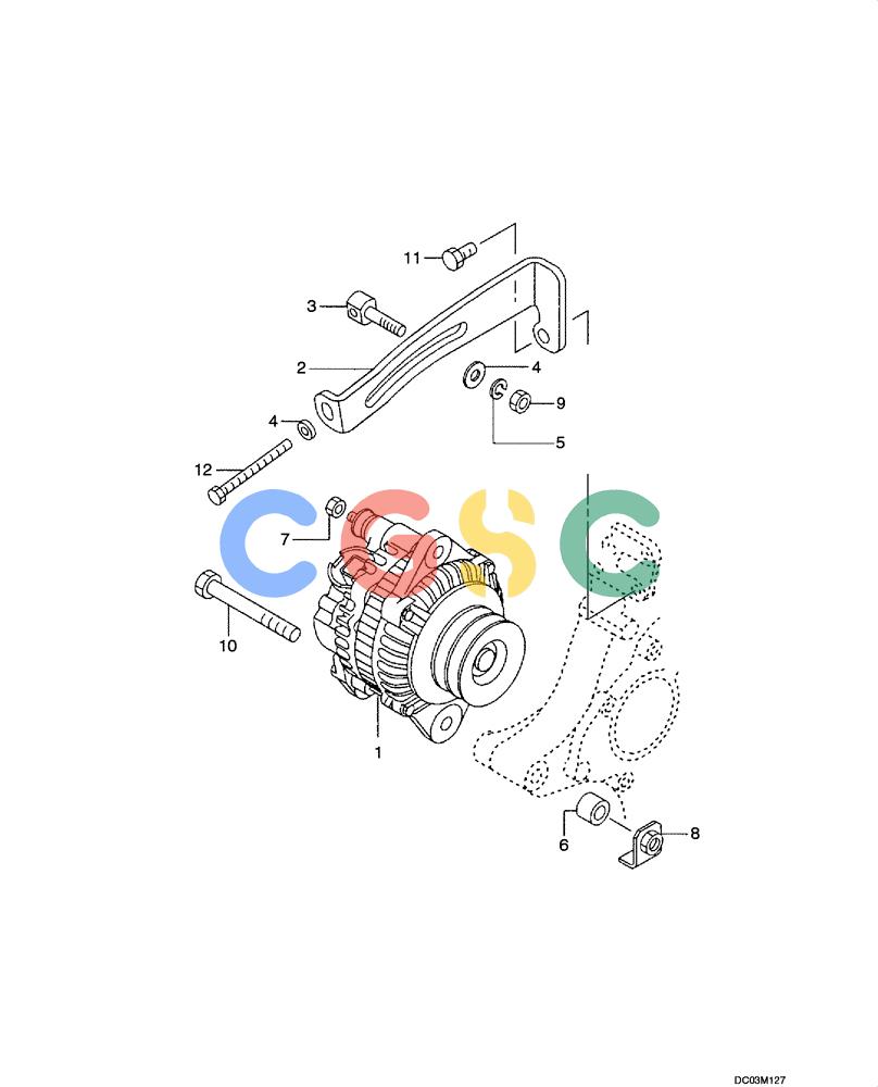 纽荷兰零件查询(EH215) - CRAWLER EXCAVATOR (9/03-) (04 -03[00]) - ALTERNATOR MOUNTING New Holland Constructuion