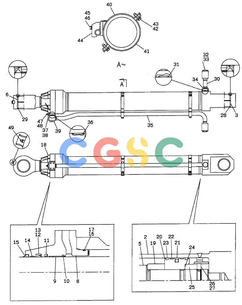 纽荷兰零件查询(E805) - CRAWLER EXCAVATOR (1/05-) (08-177-00[01]) - CYLINDER ASSY BUCKET New Holland Constructuion