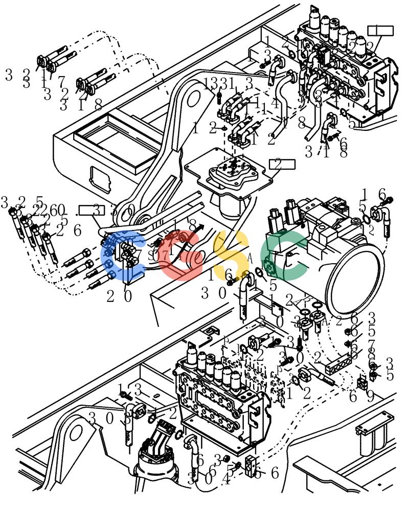 纽荷兰零件查询(EC215) - CRAWLER EXCAVATOR (11/99-) (20.310[001]) - HYDRAULIC SYSTEM HIGH PRESSURE (S/N 721501-721655) New Holland Constructuion