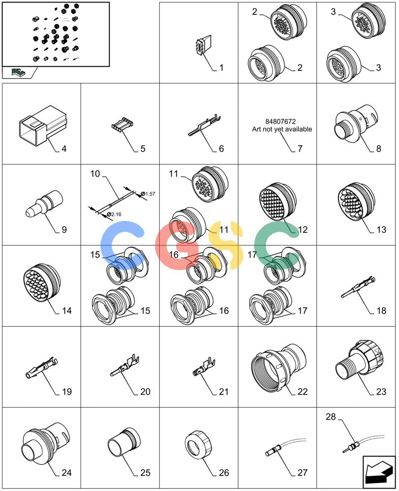 凯斯零件查询(LBX432S) - BIG RECTANGULAR BALER (3/03-12/08) (06.99[05]) - CONNECTORS - FROM 84806919 TO 84814865 Case Agriculture