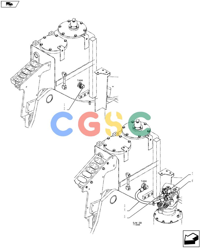 纽荷兰零件查询(E135BSRLC) - CRAWLER EXCAVATOR ASN YH06-08001 (01-025[03]) - HYDRAULIC LINES, RETURN New Holland Constructuion