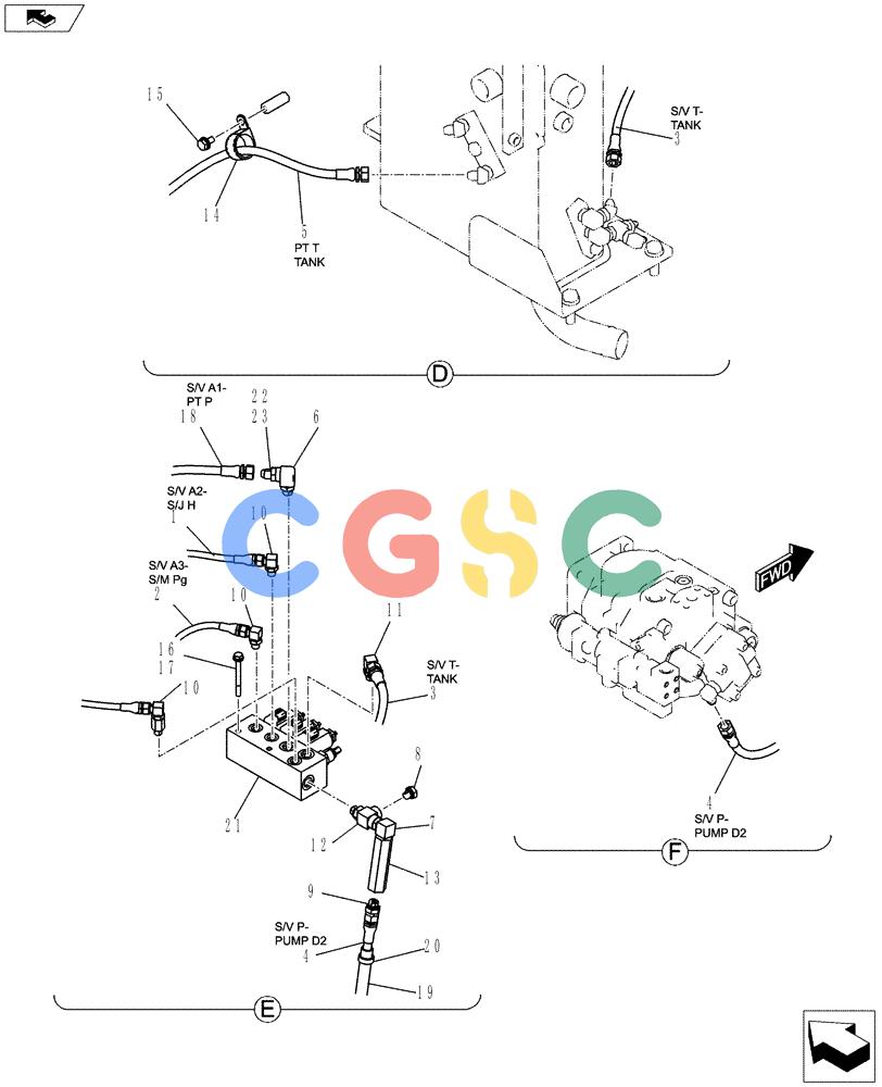 纽荷兰零件查询(E70BSR) - COMPACT CRAWLER EXCAVATOR ASN YT06-18001 (01-029[02]) - CONTROL LINES, VALVE New Holland Constructuion