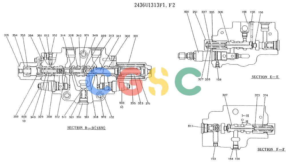 神钢零件查询(K909LC) - MARK II EXCAVATOR BTW LL1207 - LL1487 (1/87-12/03) (11-016[03]) - VALVE ASSY, CONTROL Kobelco