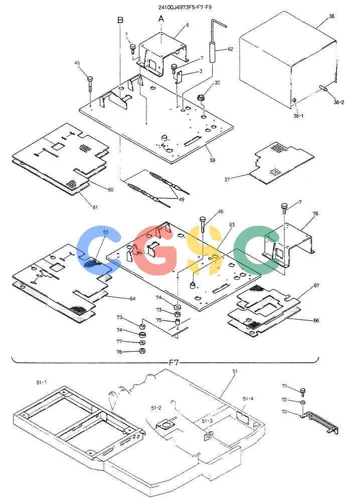 神钢零件查询(K903B) - EXCAVATOR ASN LE3401 (1/85-12/03) (03-011[01]) - CONTROL ASSY (DOZER) (FOR EXPORT) P/N 24100J4973F5 Kobelco