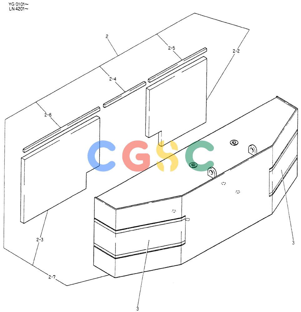 神钢零件查询(K907CLC) - EXCAVATOR BTW YG0101 - YG0500 (1/85-12/03) (01-011) - COUNTER WEIGHT ASSY (GAIN FOR SILENCE) Kobelco