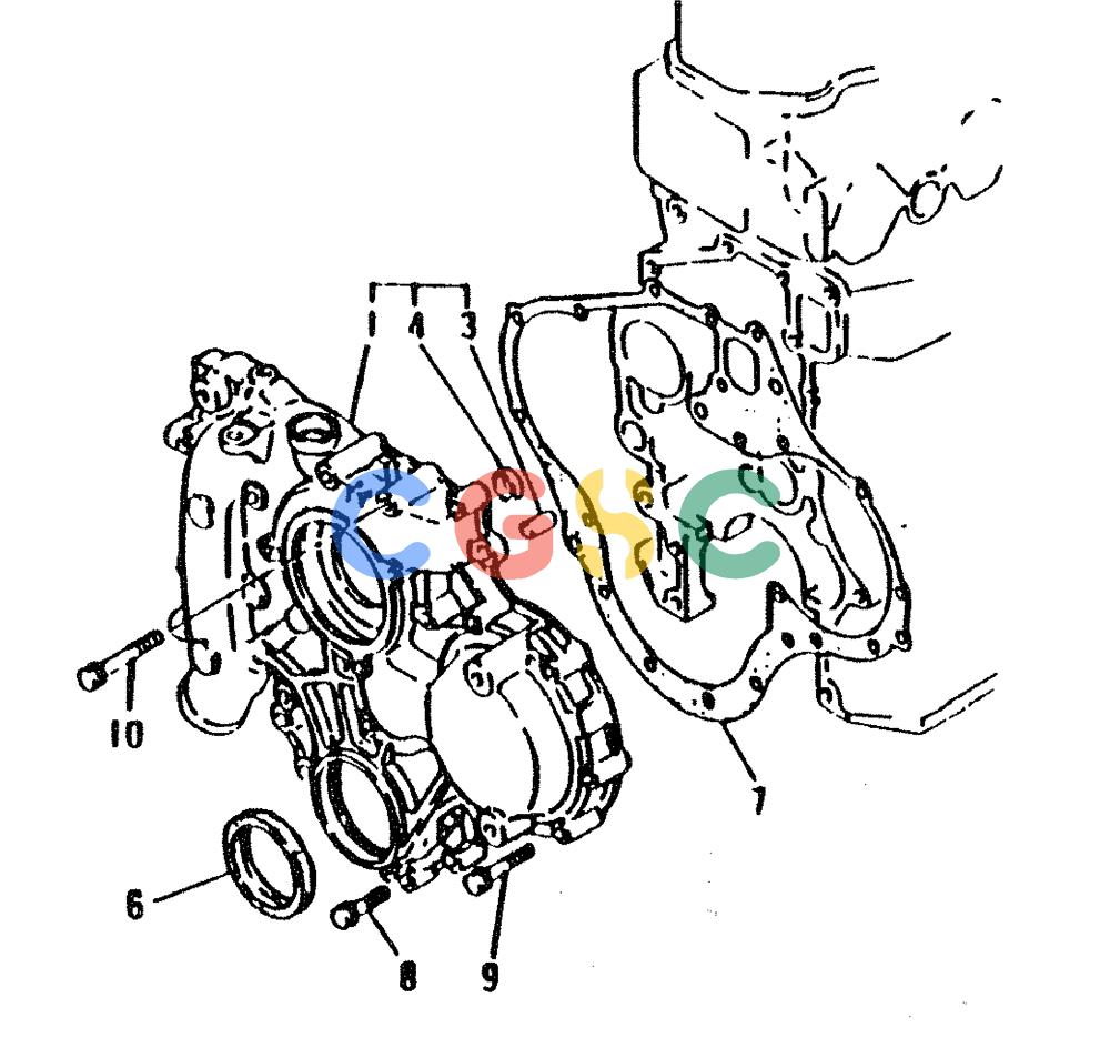 神钢零件查询(6D31-T) - MITSUBISHI DIESEL ENGINE - MD200BLC EXCAVATORS (1/06-12/06) (01-005) - TIMING GEAR CASE Kobelco