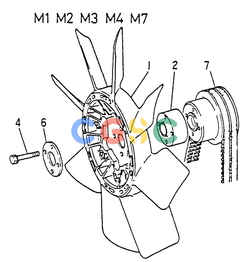 神钢零件查询(6D15) - MITSUBISHI DIESEL ENGINES - K907D & K907LC EXCAVATORS (1/86-12/06) (02-005) - FAN & PULLEY Kobelco