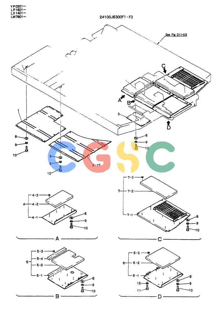 神钢零件查询(K905ALC) - EXCAVATOR ASN YP0301 (1/86-12/03) (02-017) - COVER ASSY, UNDER Kobelco