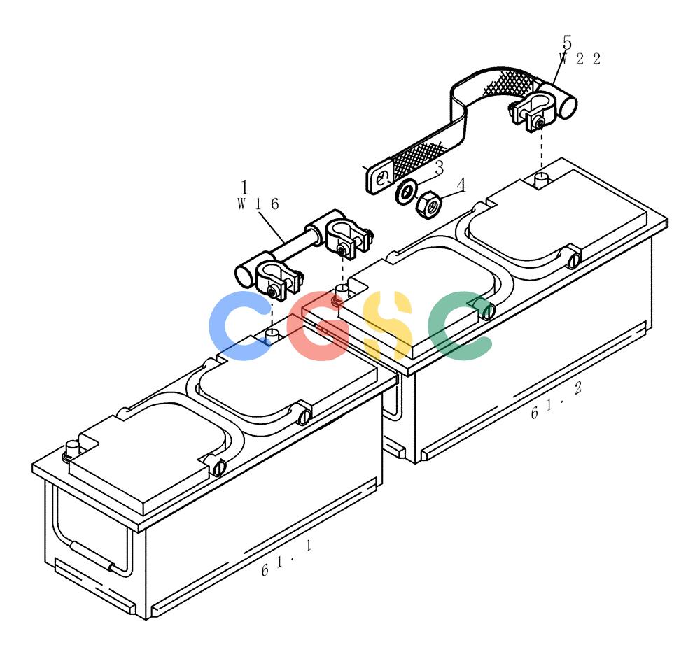 纽荷兰零件查询(EC215) - CRAWLER EXCAVATOR (11/99-) (32.173[001]) - CABLE HARNESS BATTERY (S/N 721501-UP) New Holland Constructuion