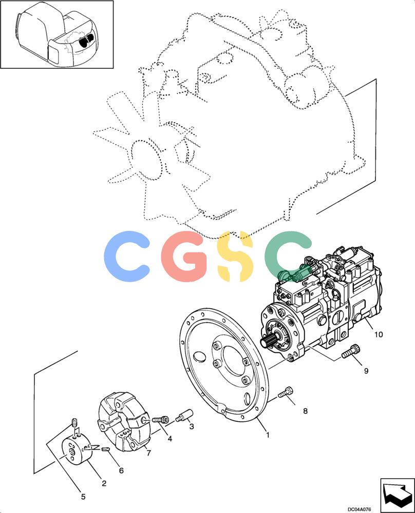 神钢零件查询(ED150-1E) - BLADE RUNNER EXCAVATOR/DOZER ASN YL05-00555 (11/03-12/04) (01-003[01]) - PTO COUPLING Kobelco