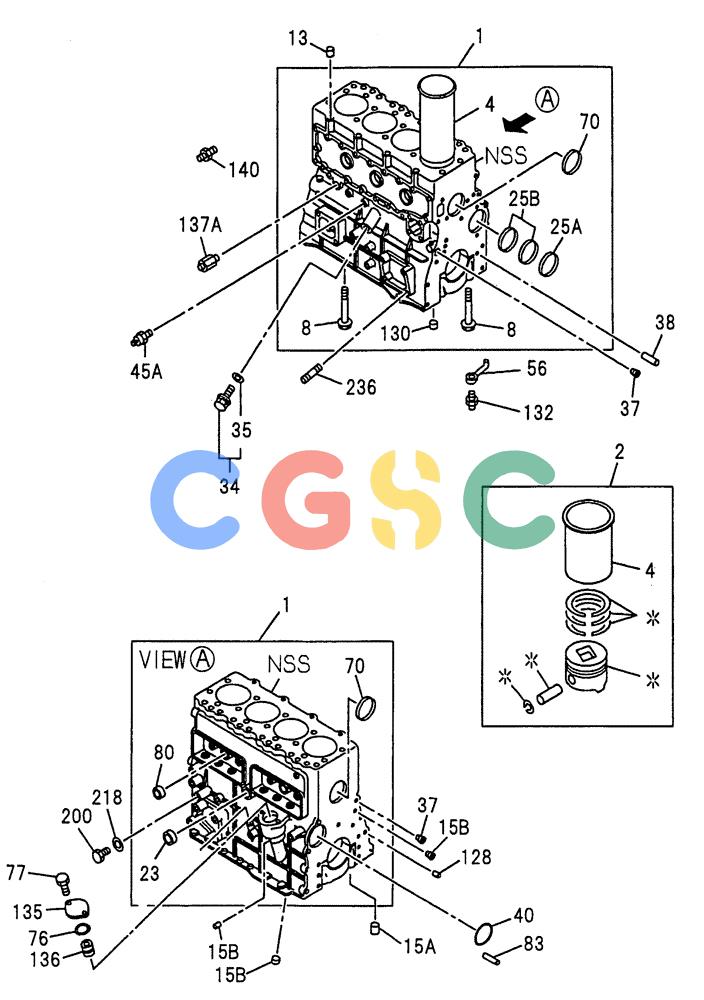 纽荷兰零件查询(E135SR) - CRAWLER EXCAVATOR ASN YY04-06254 (08-004[01]) - CYLINDER BLOCK New Holland Constructuion