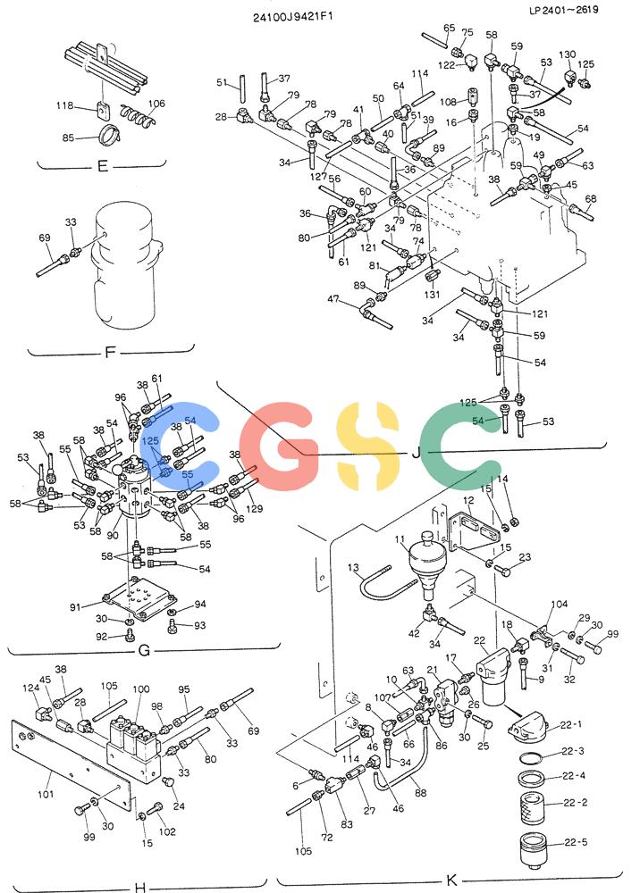神钢零件查询(K905LC) - MARK II EXCAVATOR BTW YP1001 - YP1281 (1/87-12/03) (03-012[02]) - REMOTE CONTROL ASSY (MULTI) (P/N 24100J9421F1) Kobelco