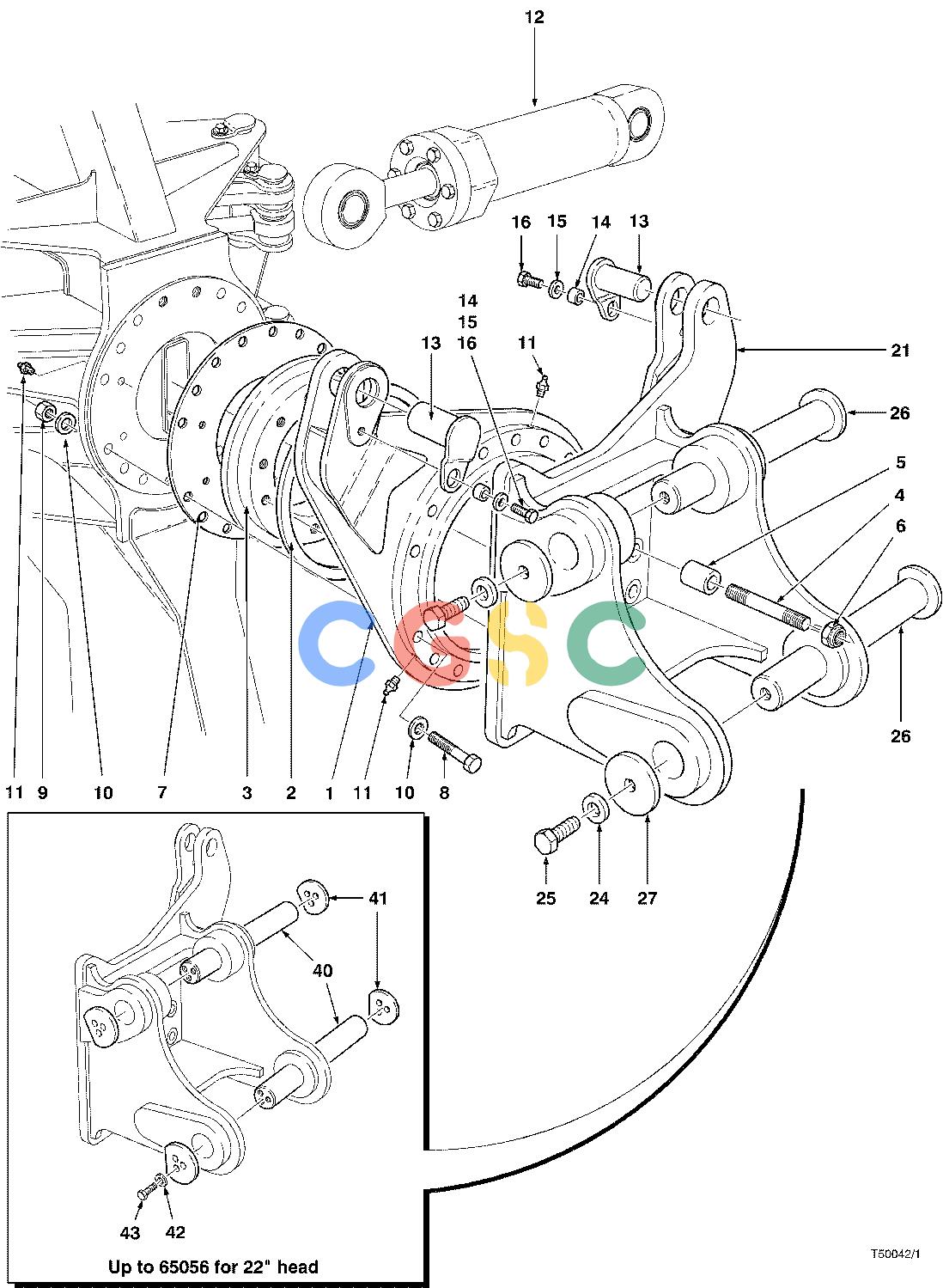 约翰迪尔零件查询MD3200 - ATTACHMENTS WRIST ASSEMBLY 24`` HEAD ( 603001 - ) 4542-020/12 [4542-020/12]EPC John Deere online