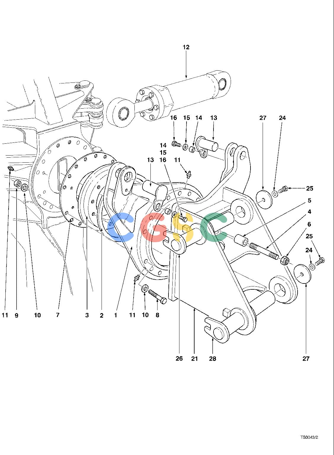 约翰迪尔零件查询CAT330 - ATTACHMENTS WRIST ASSEMBLY 24`` HEAD ( 603001 - ) 4542-036/10 [4542-036/10]EPC John Deere online