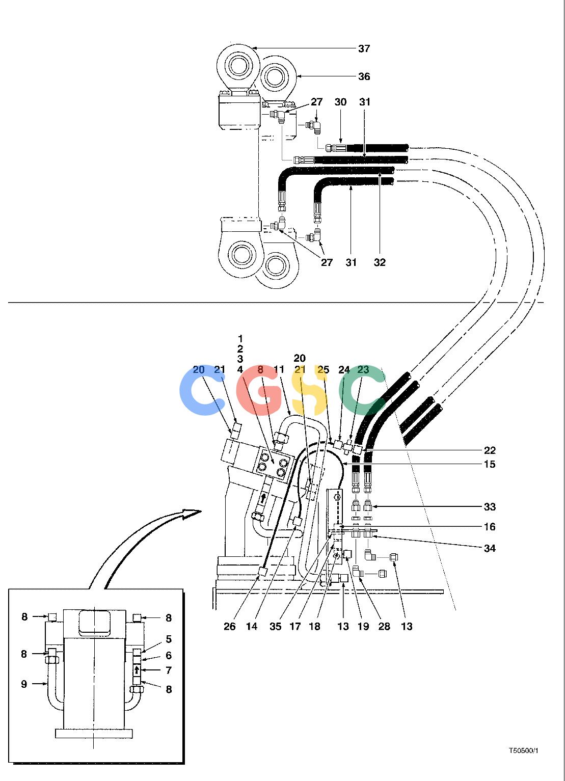 约翰迪尔零件查询TC726 - ATTACHMENTS HYDRAULIC SYSTEM FELLING HEAD 20`` ( 63940 - ) 2000-234/12 [2000-234/12]EPC John Deere online