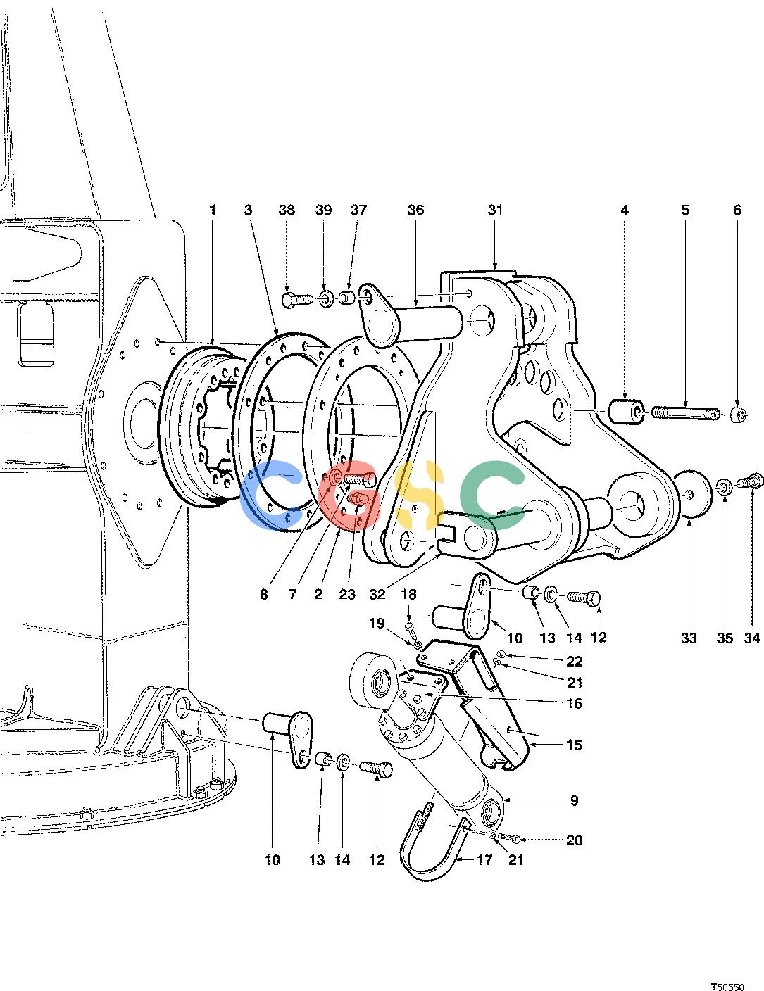 约翰迪尔零件查询JD653E - ATTACHMENTS WRIST ASSEMBLY 18`` HEAD ( 601062 - ) 4542-050/10 [4542-050/10]EPC John Deere online