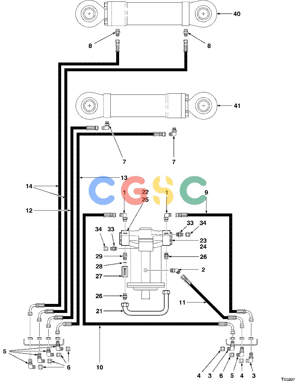 约翰迪尔零件查询HAX411 - ATTACHMENTS HYDRAULIC SYSTEM FELLING HEAD 18`` ( 960415 - ) 2000-276/12 [2000-276/12]EPC John Deere online