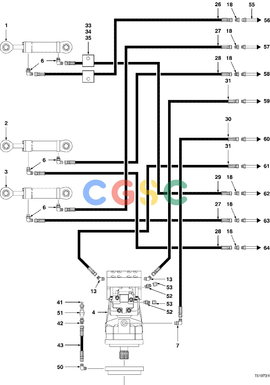 约翰迪尔零件查询TJ628 - ATTACHMENTS HYDRAULIC SYSTEM FELLING HEAD 24`` ( 603003 - ) 2000-334/10 [2000-334/10]EPC John Deere online