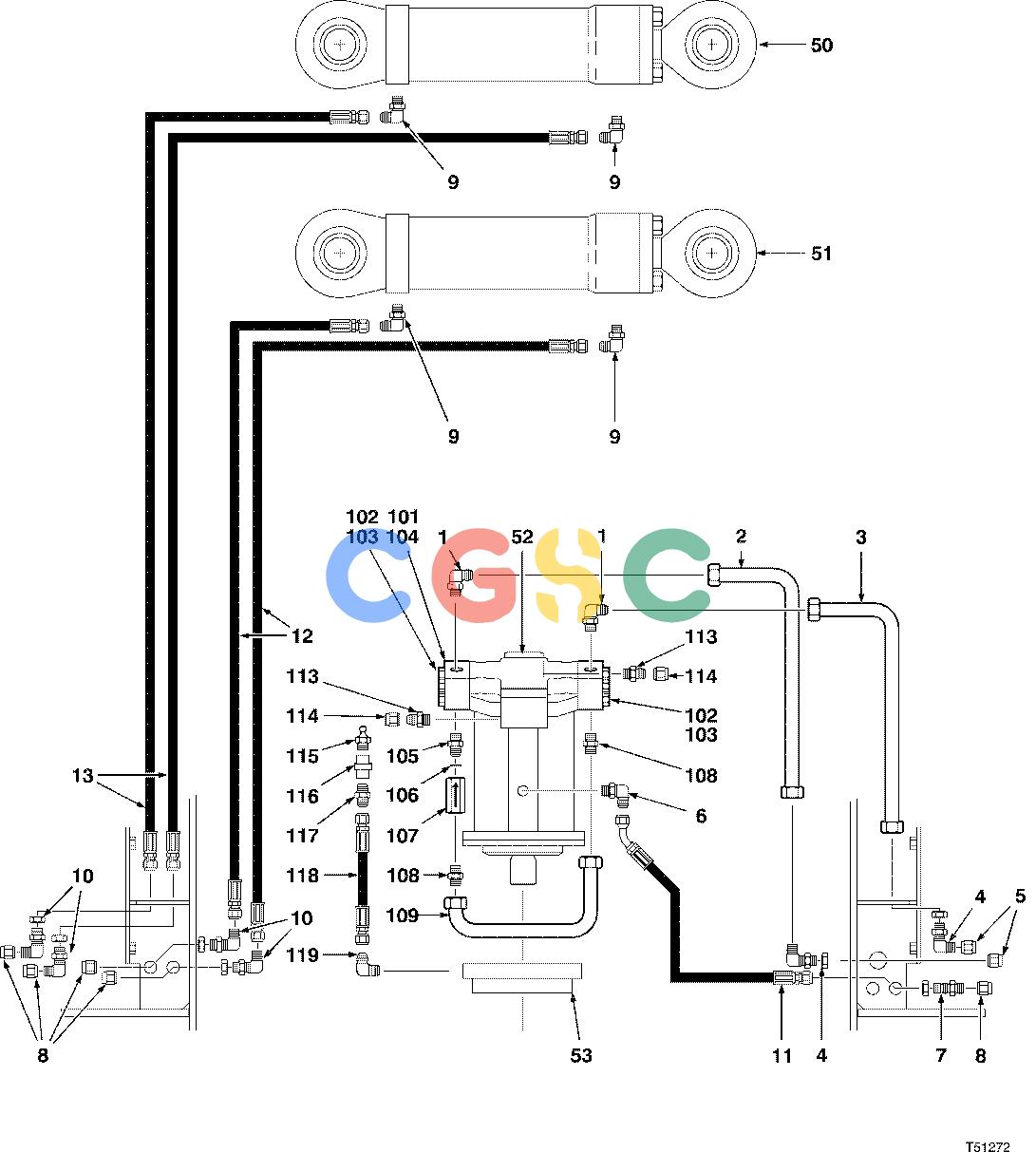 约翰迪尔零件查询HAX611 - ATTACHMENTS HYDRAULIC SYSTEM FELLING HEAD 20`` ( 970084 - ) 2000-387/10 [2000-387/10]EPC John Deere online