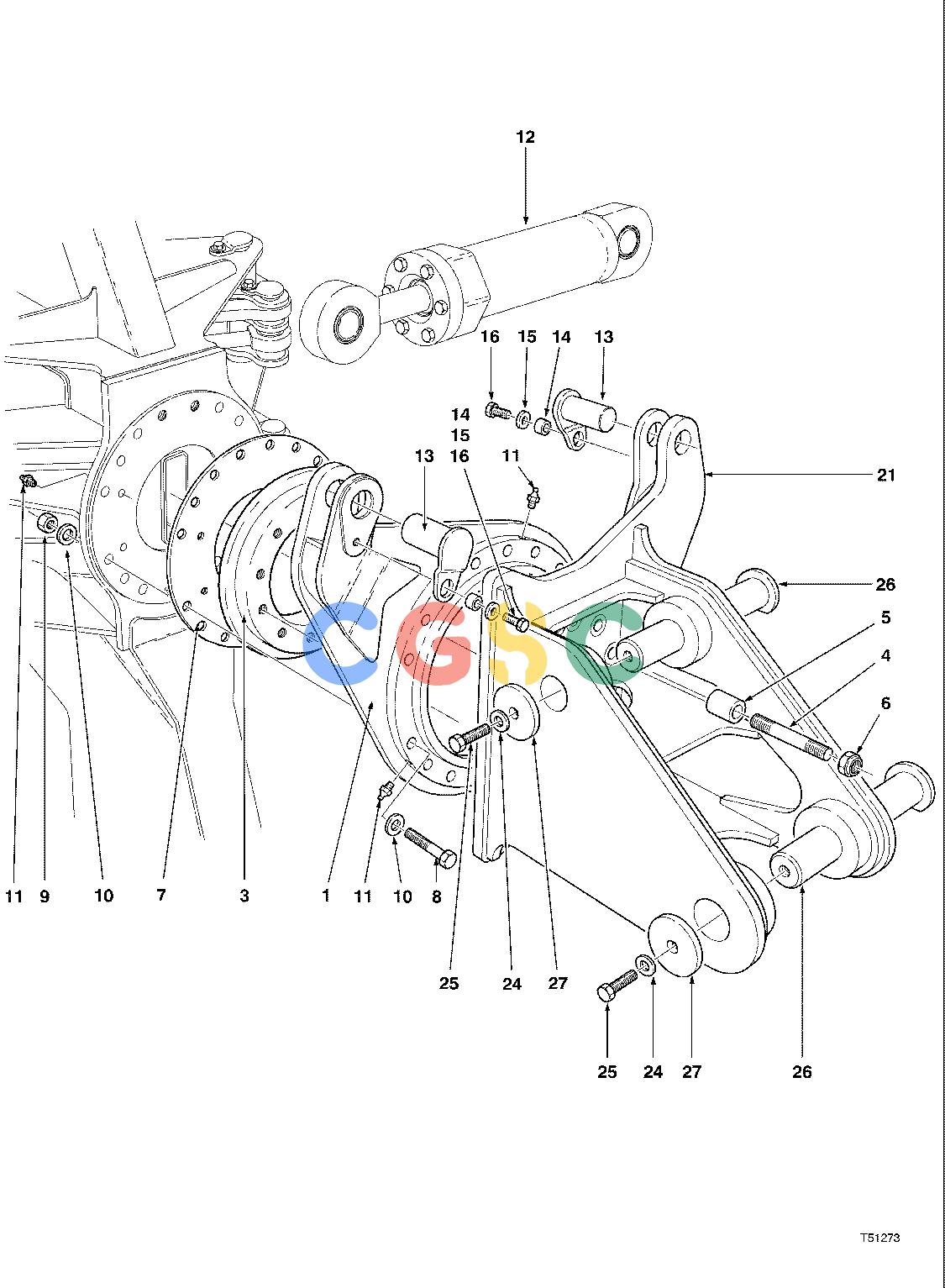 约翰迪尔零件查询CAT300 - ATTACHMENTS WRIST ASSEMBLY 24`` HEAD ( 603001 - ) 4542-035/12 [4542-035/12]EPC John Deere online