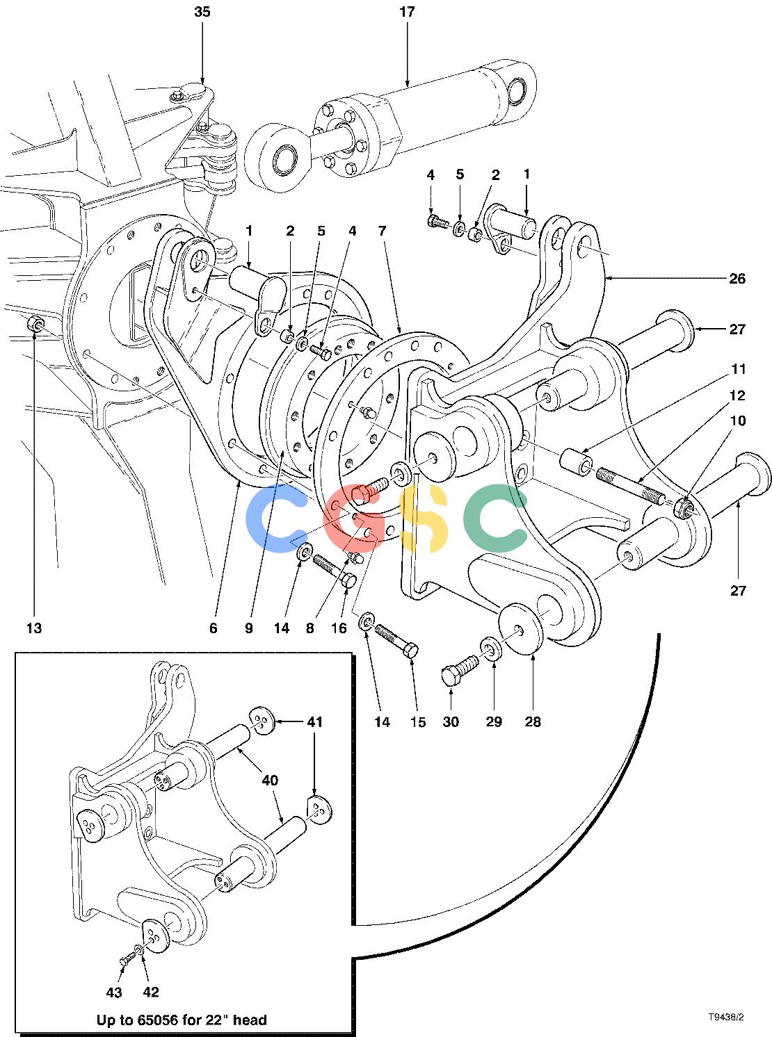 约翰迪尔零件查询CY3200 - ATTACHMENTS WRIST ASSEMBLY 22`` HEAD ( 65001 - ) 4542-020/10 [4542-020/10]EPC John Deere online