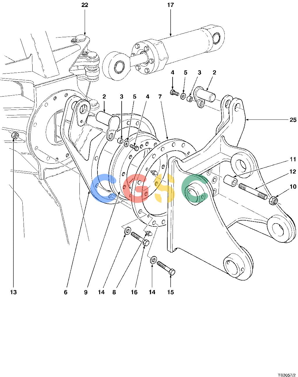 约翰迪尔零件查询JD793D - ATTACHMENTS WRIST ASSEMBLY 22`` HEAD ( 65001 - 65033) 4542-014/10 [4542-014/10]EPC John Deere online