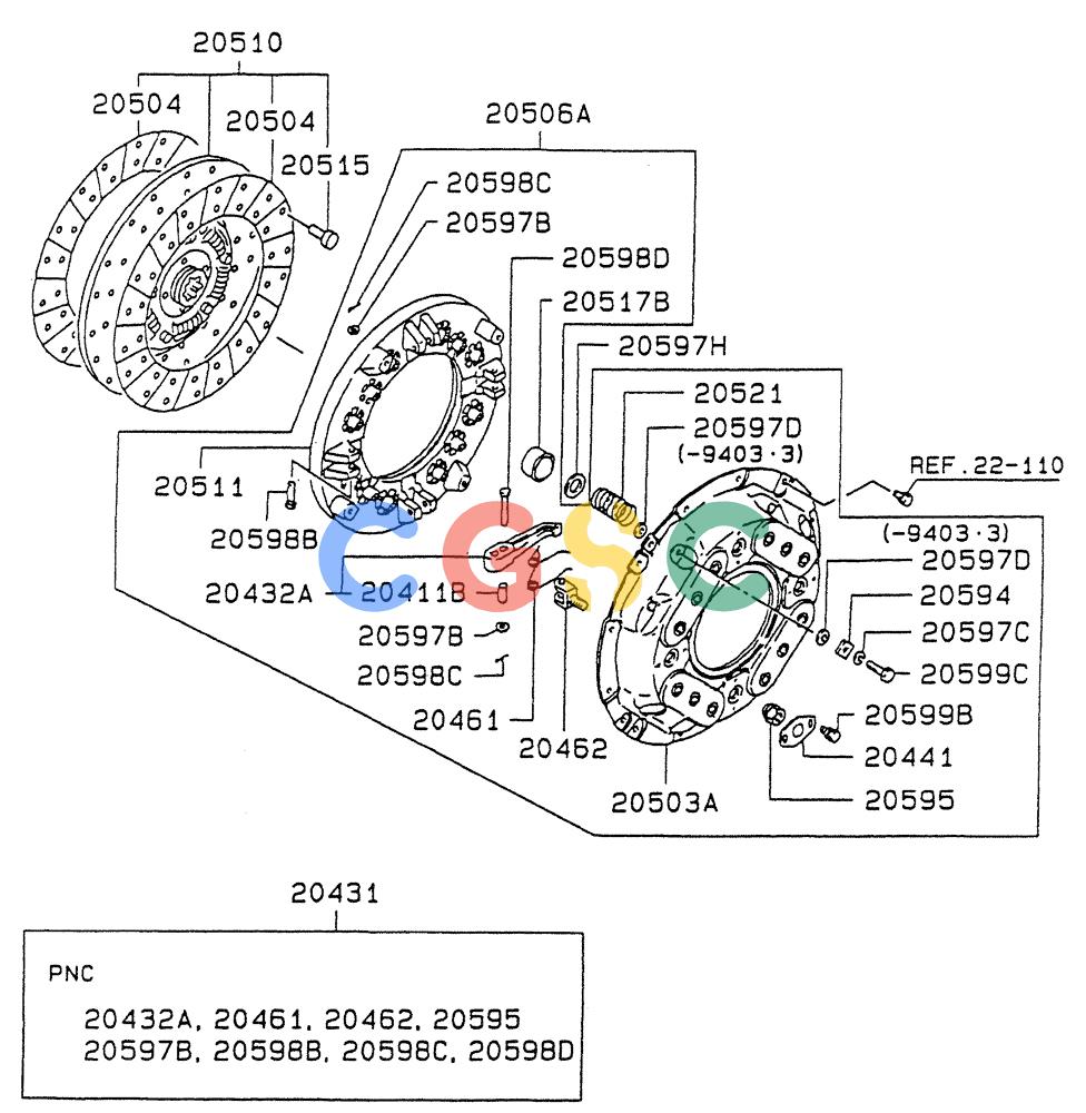 神钢零件查询(6D22-TC) - MITSUBISHI DIESL ENGINE - SK EXCAVATORS (1/06-12/06) (07-001) - CLUTCH MANUAL TRANSMISSION Kobelco