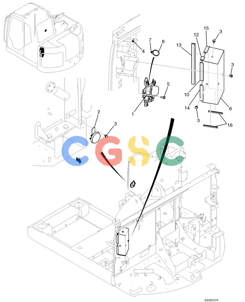纽荷兰零件查询(E70BSR) - COMPACT CRAWLER EXCAVATOR BTW YT05-15001 - 18000 (NA) (4/08-) (02-68-00[00]) - ELECTRICAL ASSEMBLY, UPPER (YT03E00009F1) New Holland Constructuion
