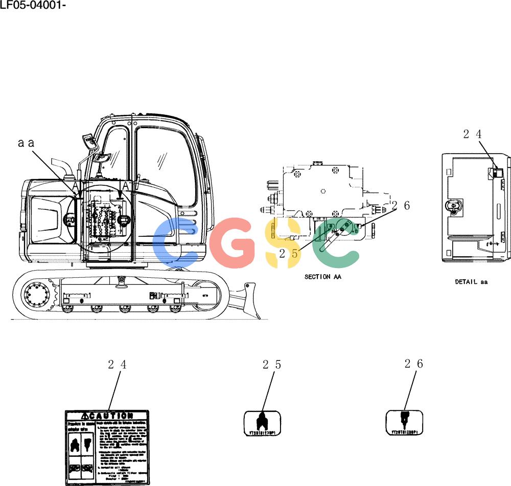 纽荷兰零件查询(E80BMSR) - CRAWLER EXCAVATOR ASN LF05-04001 - (N8TA18060) (950-60-1[1]) - NAME PLATE INSTAL New Holland Constructuion