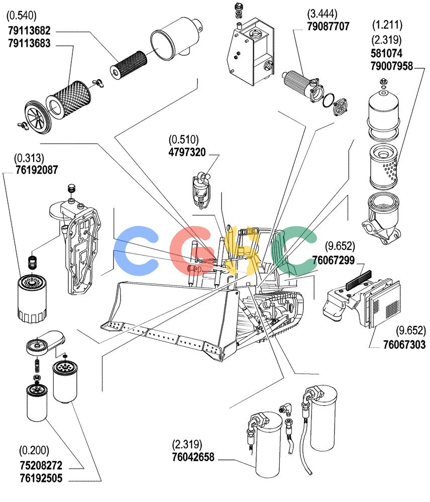 纽荷兰零件查询(DC150PS) - CRAWLER DOZER (0 - FILTERS[00]) - MAINTENANCE PARTS New Holland Constructuion