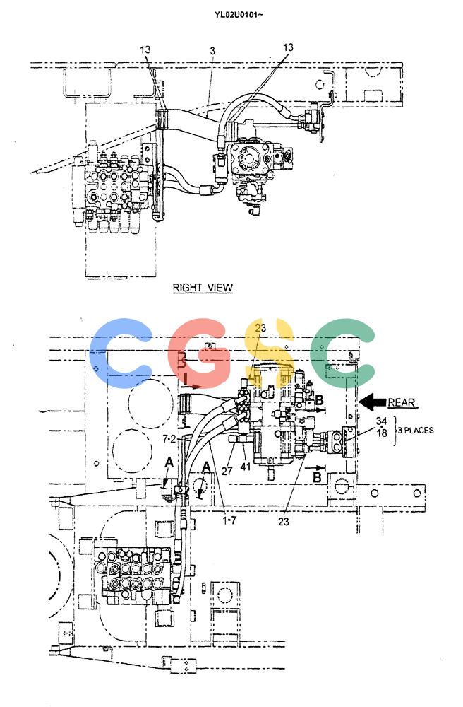 神钢零件查询(ED190LC) - BLADE RUNNER EXCAVATOR/DOZER BTW YL02U0101 - YL03U0135 (1/02-12/06) (01-019[01]) - HYD LINES,UPP (SUCTION DELIVERY) Kobelco