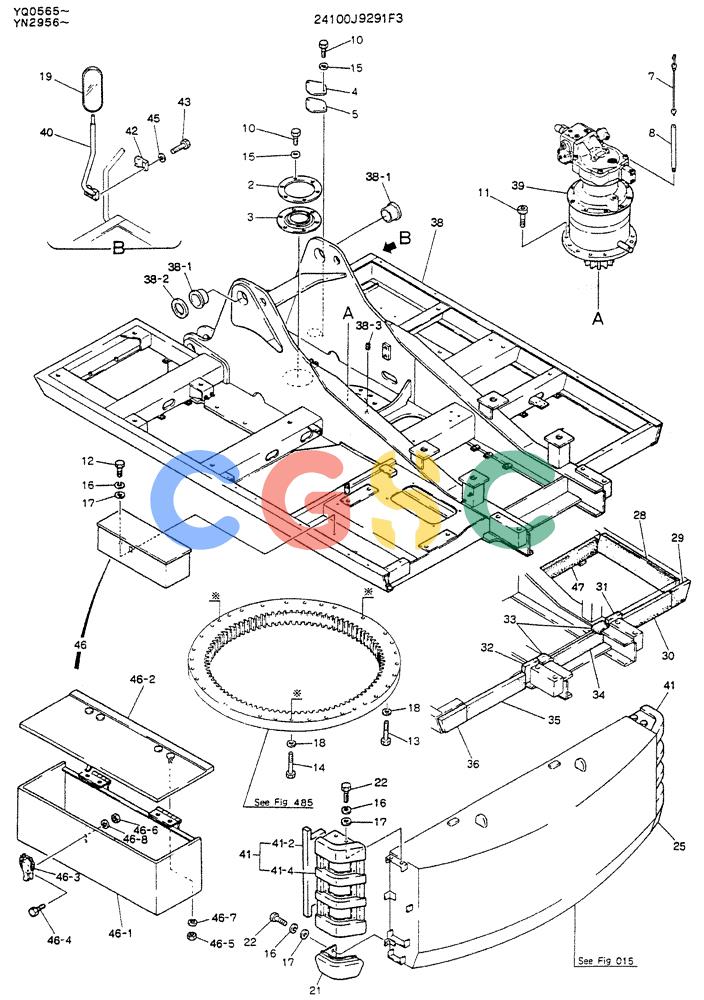 神钢零件查询(K907LC) - MARK II EXCAVATOR ASN YQ0565 (GLOBAL) (1/87-12/03) (01-002) - FRAME ASSY, UPP (24100J9291F3) Kobelco