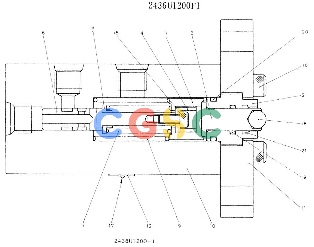 神钢零件查询(K907LC) - MARK II EXCAVATOR ASN YQ0565 (NA) (1/87-12/03) (11-023 ) - VALVE ASSY, P/N 2436U1200F1 Kobelco