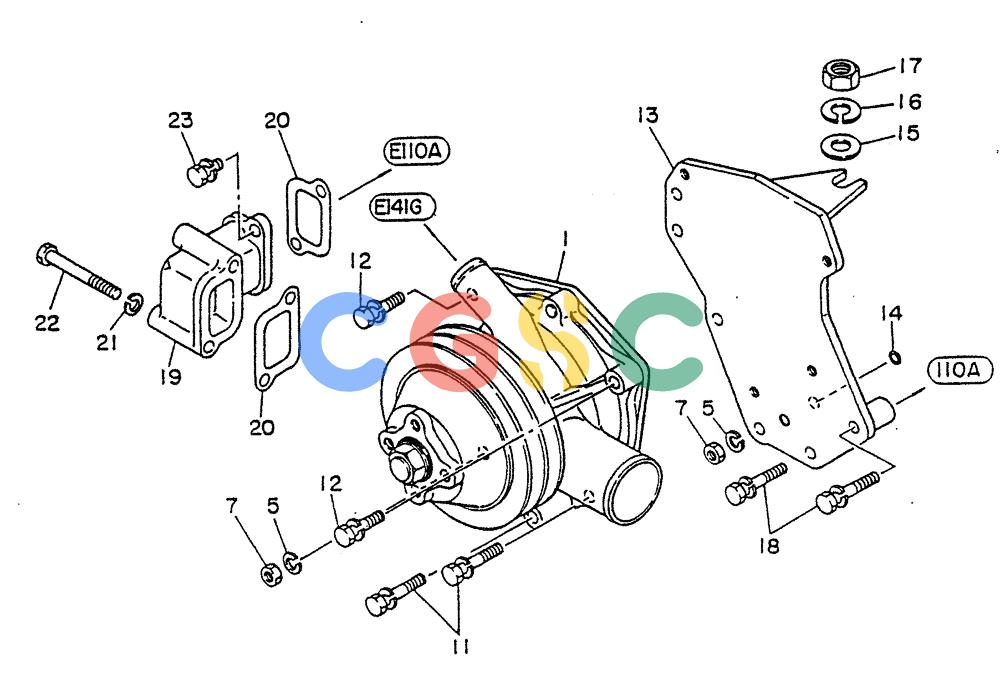 神钢零件查询(FD6(T)14) - NISSAN DIESEL ENGINE ASN 050001 - LK400 & LK500A (1/06-12/06) (06-002[02]) - PUMP-WATER (FITTING PARTS) Kobelco