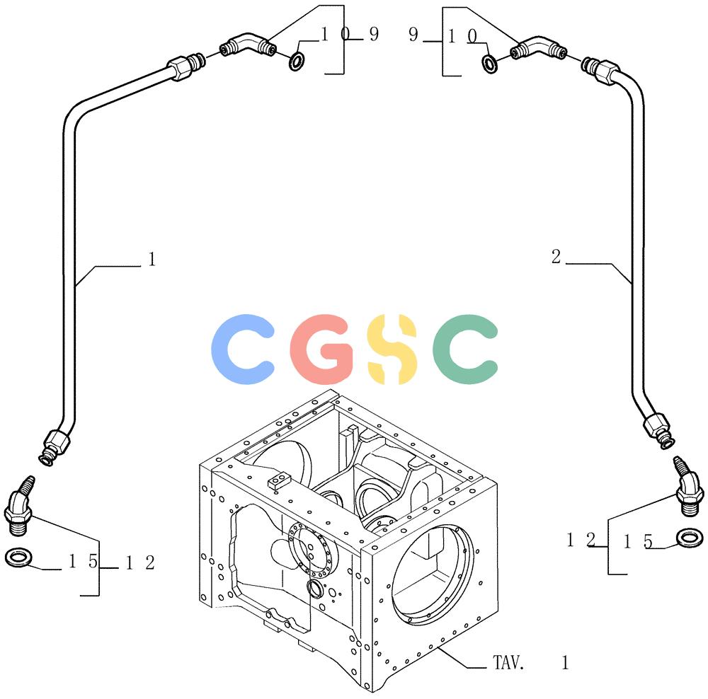纽荷兰零件查询(D150) - CRAWLER DOZER (1/05-) (1.266[08]) - REAR TRANSMISSION - PIPING New Holland Constructuion