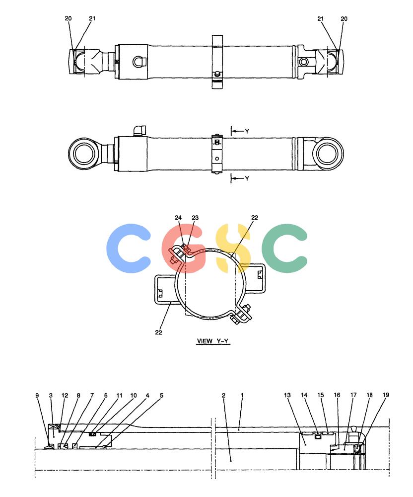 纽荷兰零件查询(EH70) - MIDI CRAWLER EXCAVATOR (N.A.) (1/05-) (136) - CYLINDER ASSEMBLY, JIB (SEPARATE BOOM) New Holland Constructuion