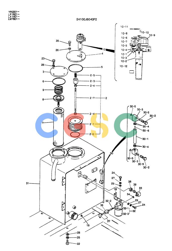 神钢零件查询(K905ALC) - EXCAVATOR ASN YP0301 (1/86-12/03) (01-006) - TANK ASSY, HYDR Kobelco