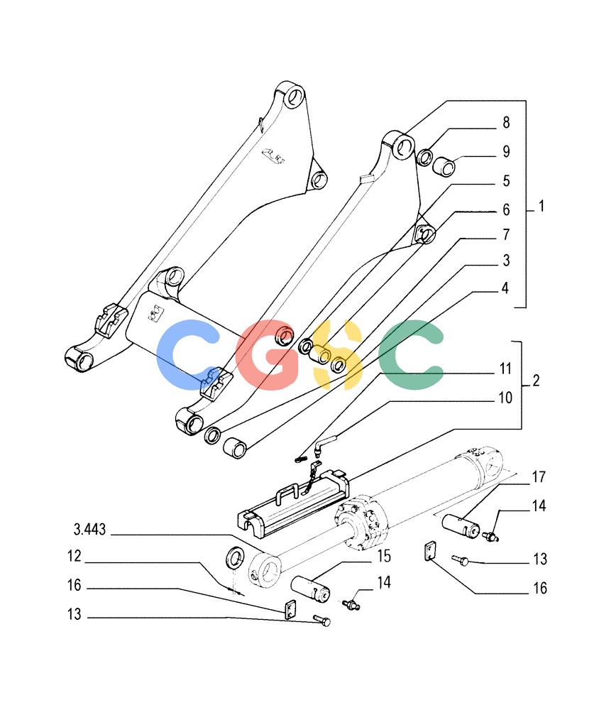 纽荷兰零件查询(FL175) - CRAWLER LOADER (N.A. VERSION) (6/92-) (3.449[01]) - BOOM AND LINKAGE New Holland Constructuion