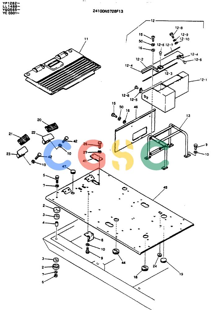神钢零件查询(MD200BLC) - EXCAVATOR ASN YQ0565 (1/80-12/06) (02-003) - PLATE ASSY, FLOOR Kobelco