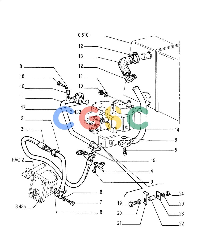 纽荷兰零件查询(FL175) - CRAWLER LOADER (N.A. VERSION) (6/92-) (3.434[01]) - HYDRAULIC SYSTEM PIPING New Holland Constructuion