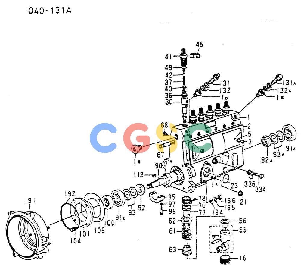 神钢零件查询(MD200C) - EXCAVATOR BTW YQU0701 - YQU2000 (1/80-12/06) (17-051) - INJECTION PUMP (INNER PARTS) 040-131A Kobelco