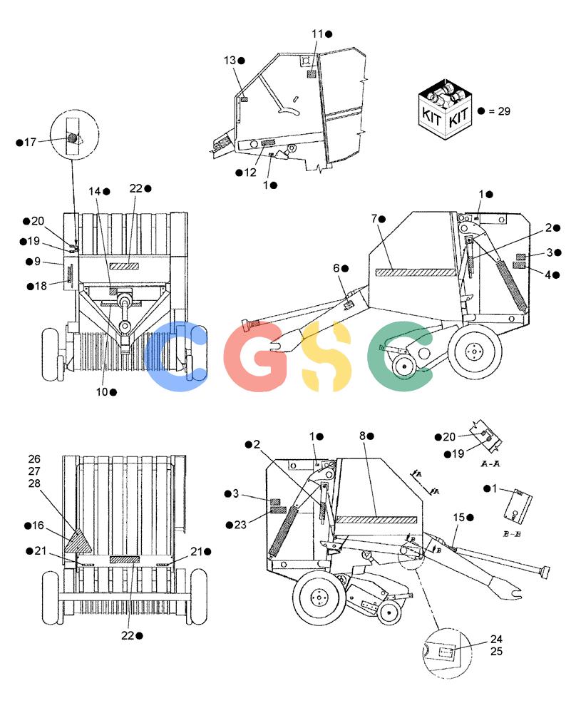 凯斯零件查询(RBX441) - CASE IH ROUND BALER (11/01-8/02) (022) - DECALS Case Agriculture