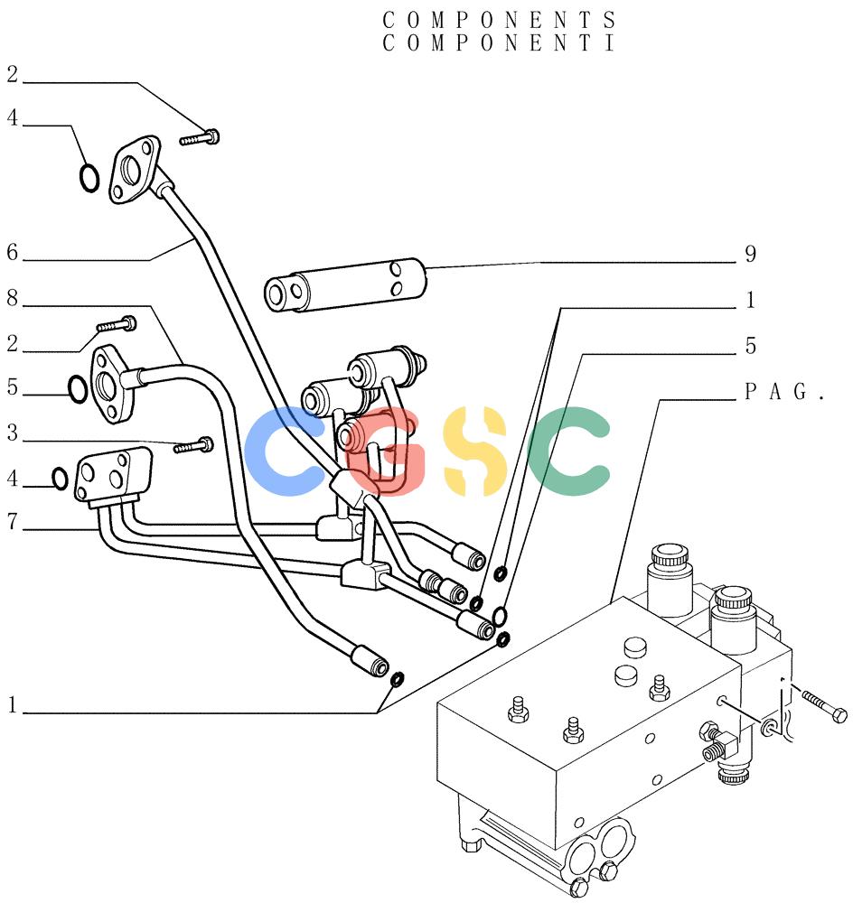 纽荷兰零件查询(DC180.B) - CRAWLER DOZER TIER 2 (3/03-) (1.211[07]) - TRANSMISSION - PIPING New Holland Constructuion