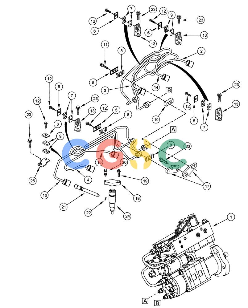 凯斯零件查询(FLX3300B) - FLOATER - 2002 (9/02-10/03) (02-048) - FUEL INJECTION SYSTEM Case Agriculture
