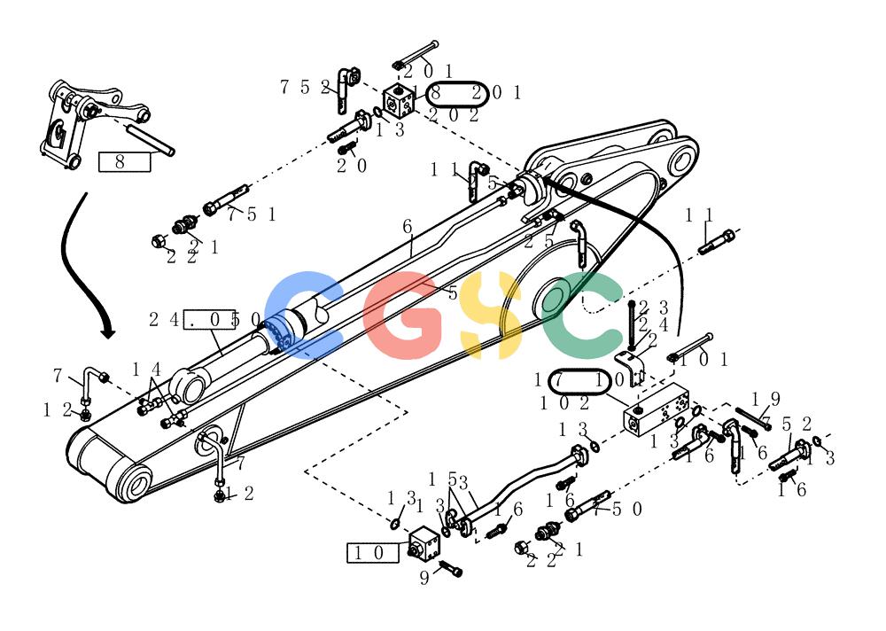 纽荷兰零件查询(EC215) - CRAWLER EXCAVATOR (11/99-) (61.040[001]) - CHANGING DEVICE STICK DEEP DIPPER / GRA 2,9 M (OPTION) (S/N 721501-UP) New Holland Constructuion