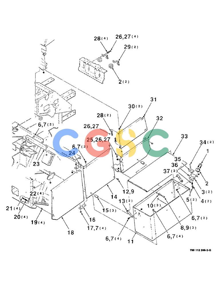 凯斯零件查询(8530) - CASE IH RECTANGULAR BALER (1/88-12/99) (7-08) - SHIELDS AND TWINE BOX ASSEMBLY - LEFT Case Agriculture
